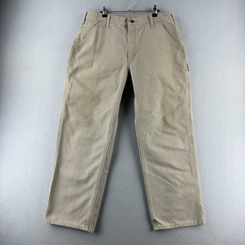 Carhartt Pants Mens 36x30 (Fits 35x29) Beige Duck Canvas Baggy B11 Workwear Y2K